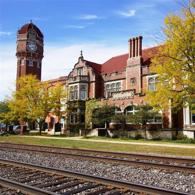 The iconic Clock Tower in Chelsea, Michigan